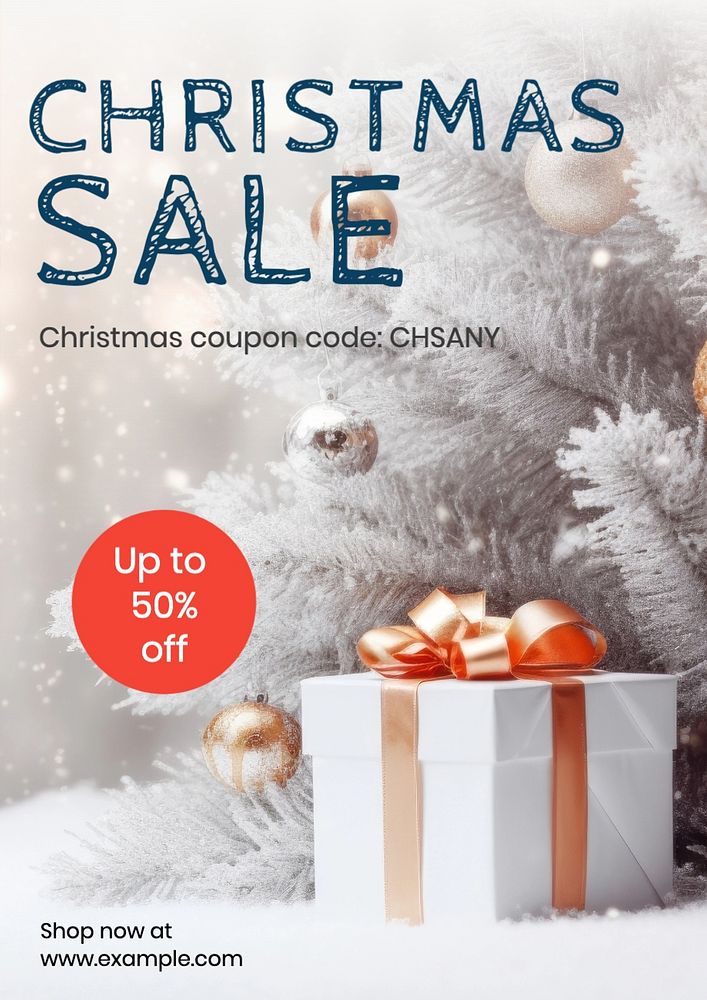 Christmas sale poster template