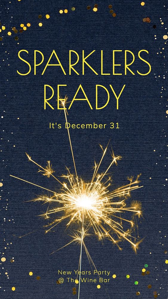 New year sparklers Instagram story template