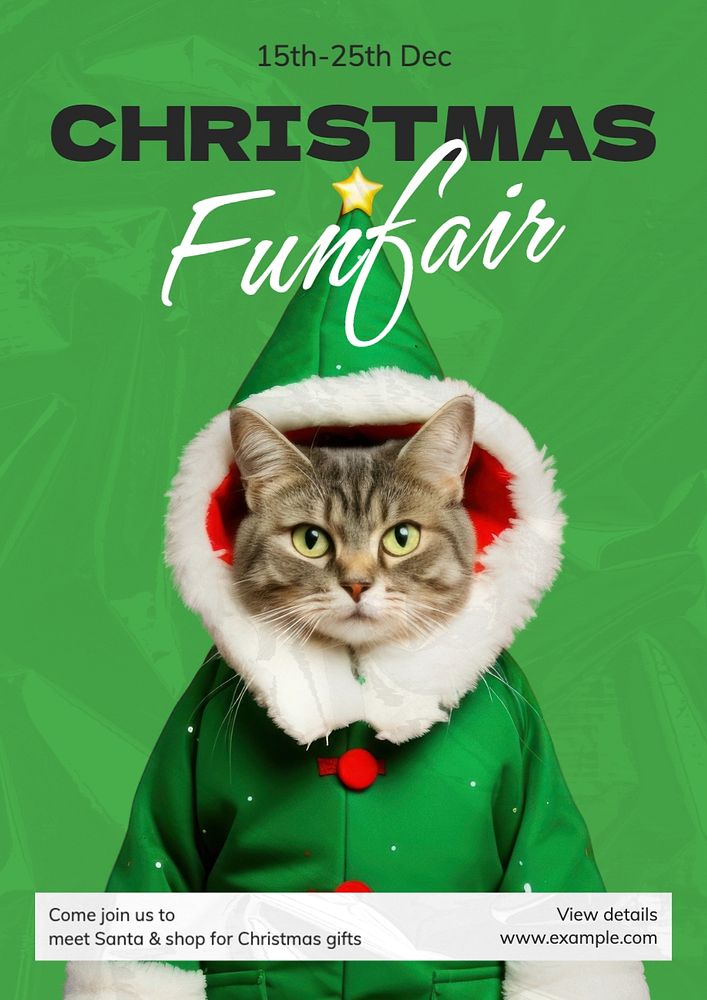 Christmas funfair poster template