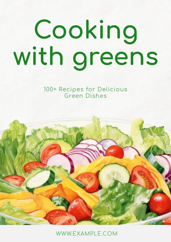 Cooking with greens poster template