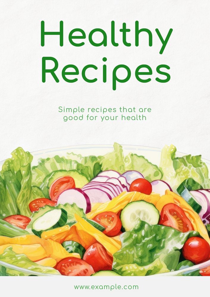 Healthy recipes poster template