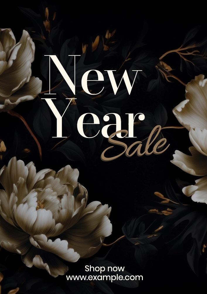 New Year sale poster template