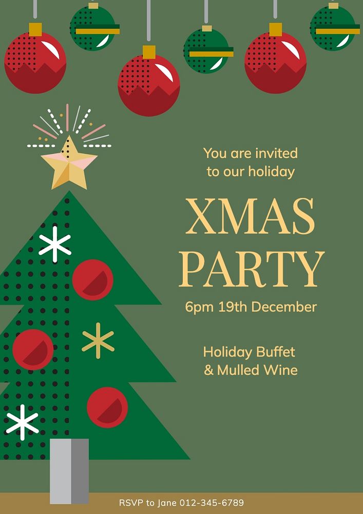 Christmas party poster template