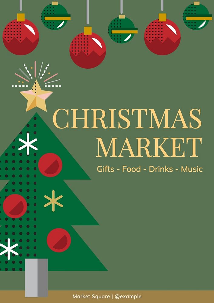 Christmas market poster template