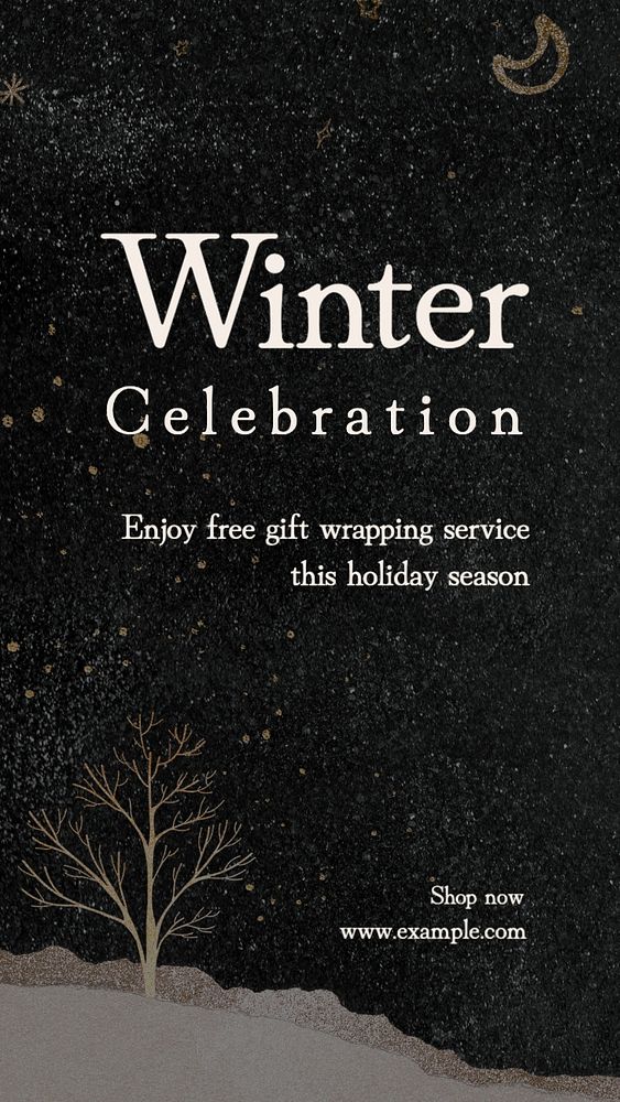 Winter celebration Instagram story template