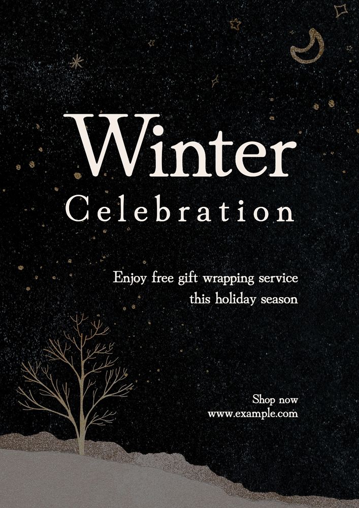 Winter celebration poster template