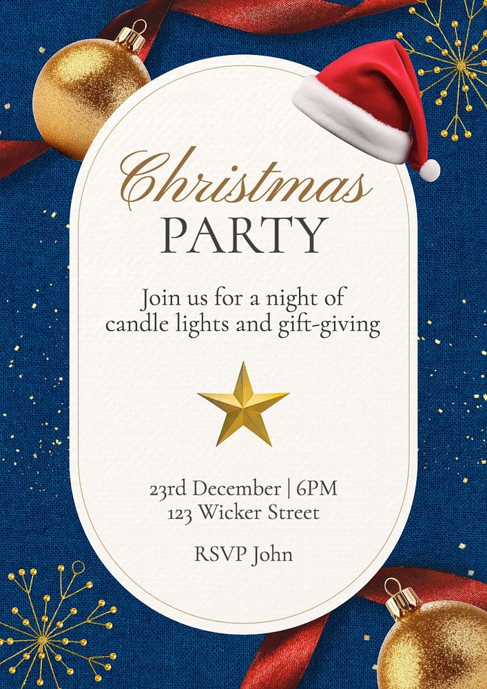 Christmas party poster template