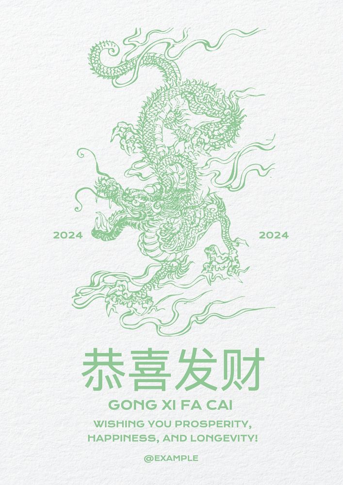 Chinese New Year wish poster template