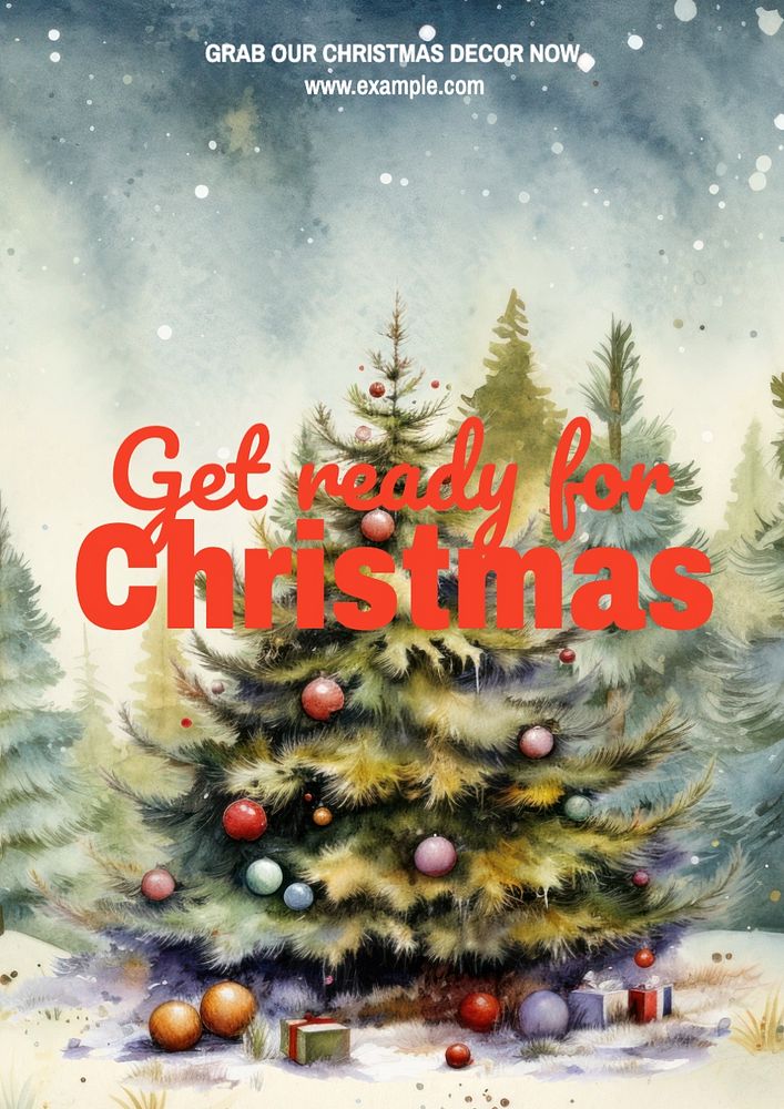 Christmas decor poster template