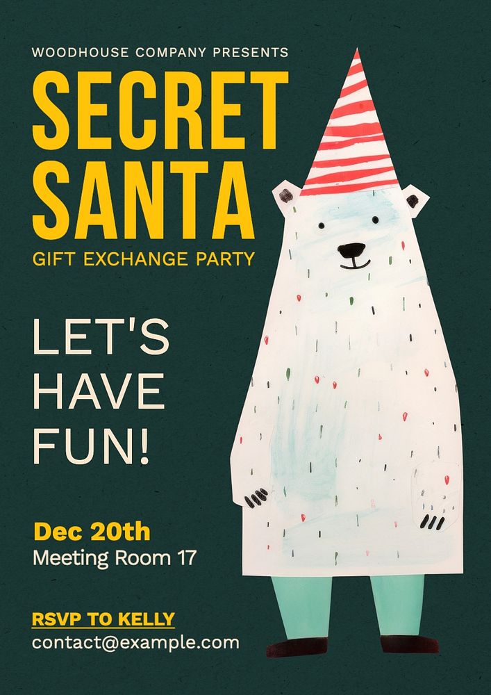 Secret Santa party poster template