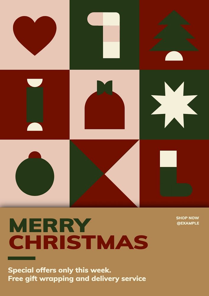 Christmas sale poster template