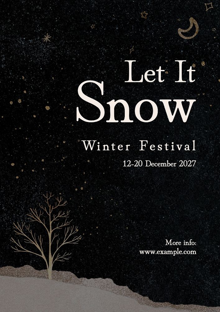 Winter snow festival poster template