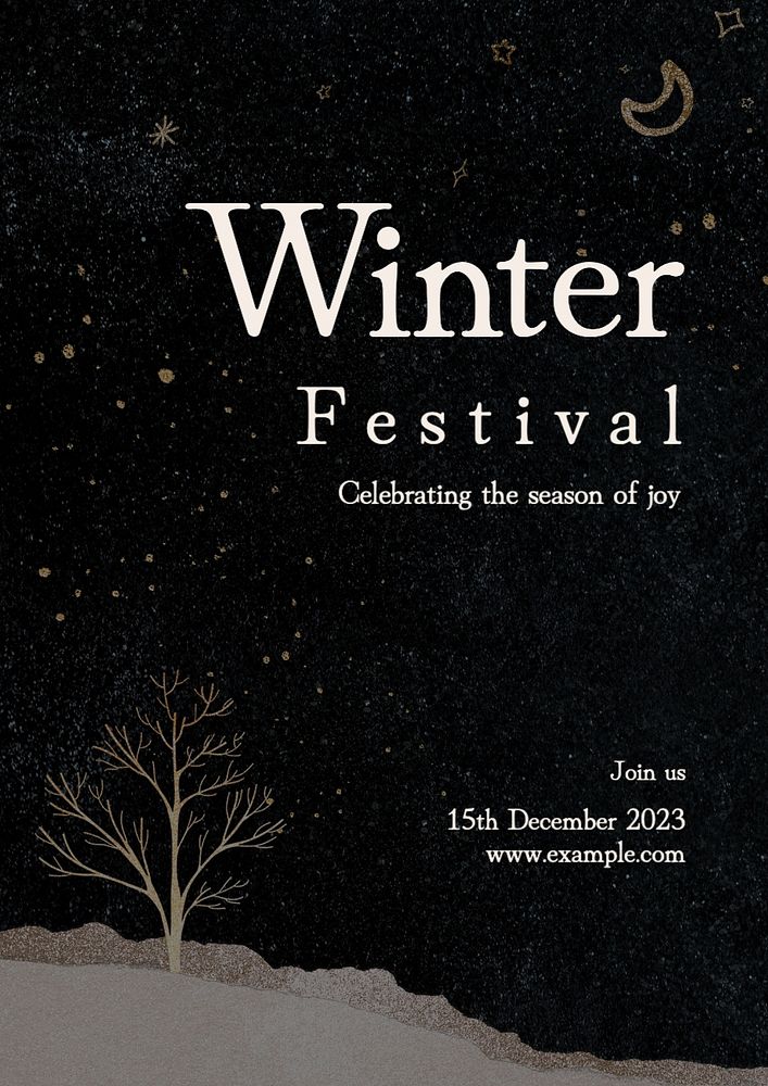 Winter festival poster template