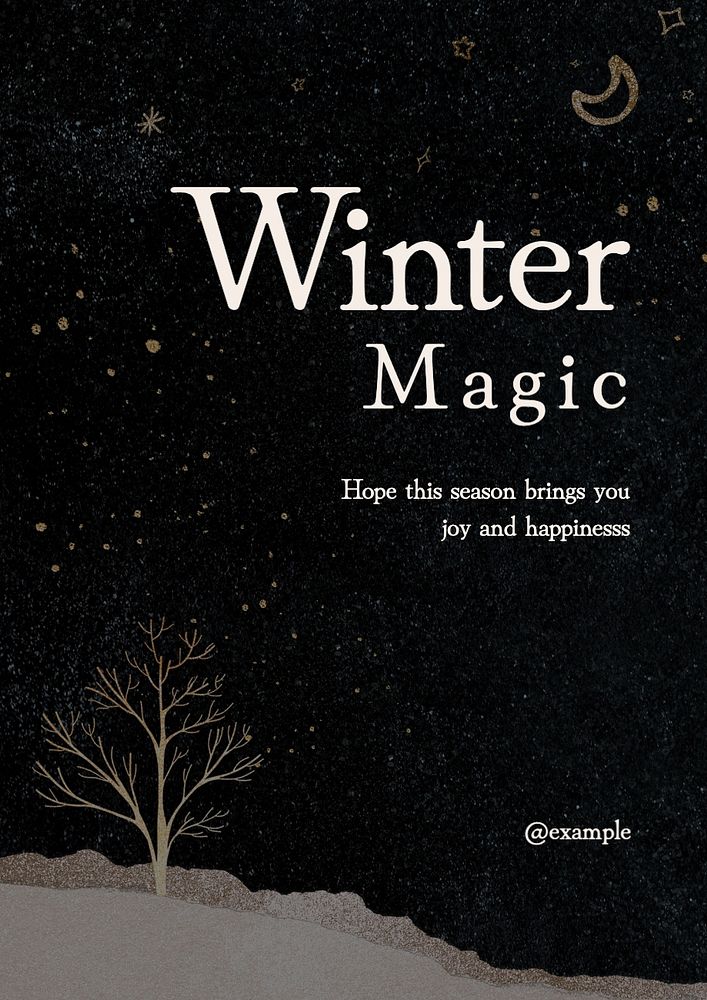 Winter magic poster template