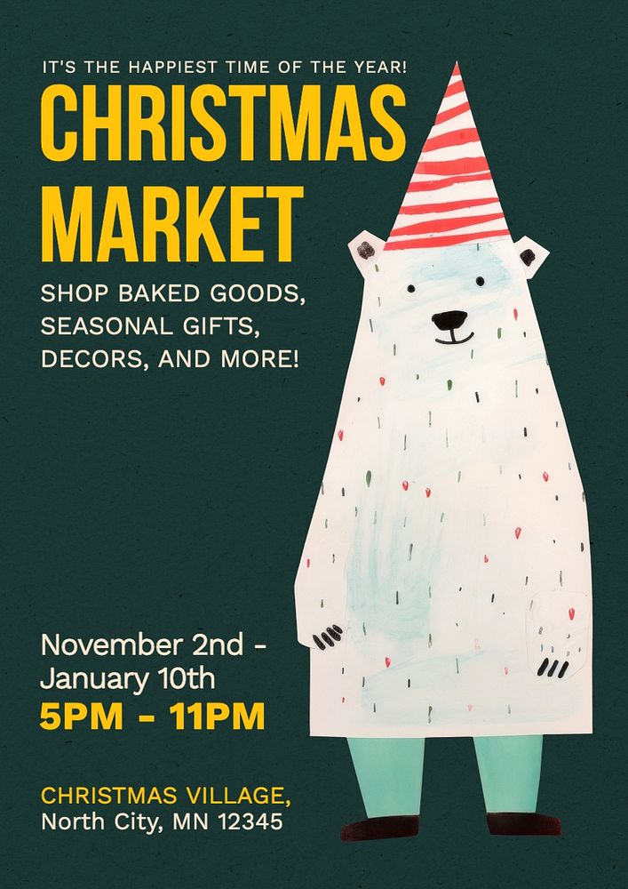 Christmas market poster template