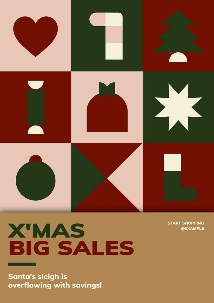 X'mas sale poster template