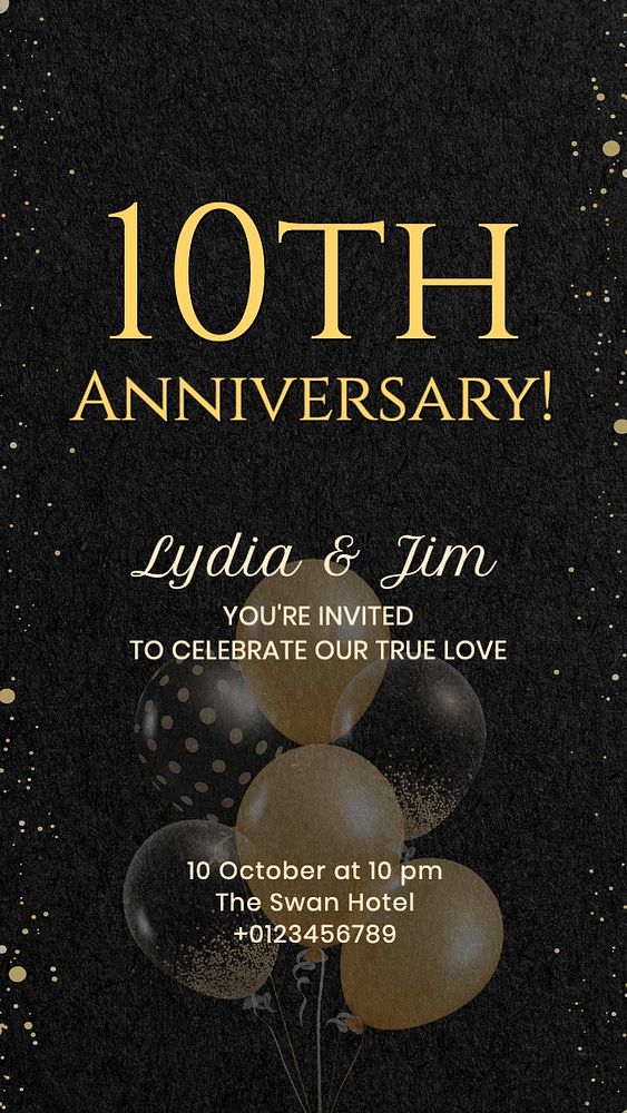 10th Anniversary Instagram story template