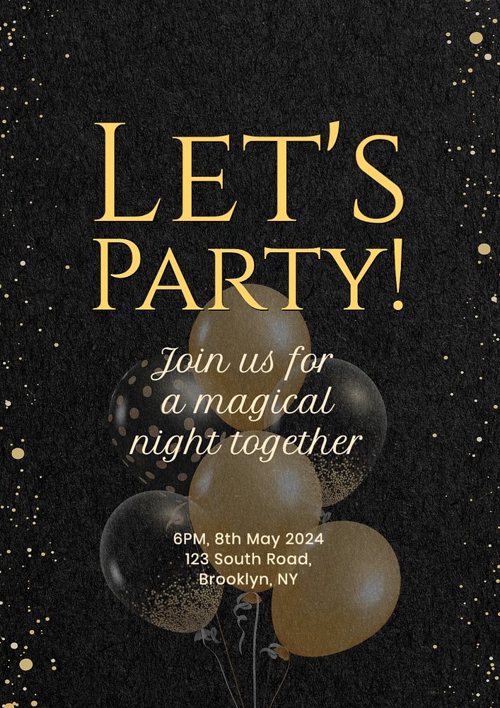 Let's party poster template