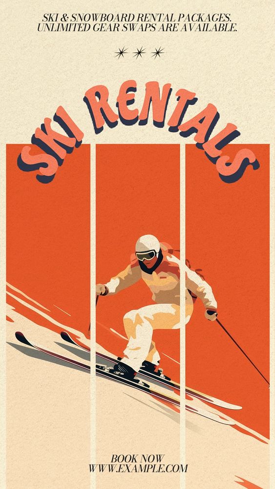 Ski rentals Instagram story template