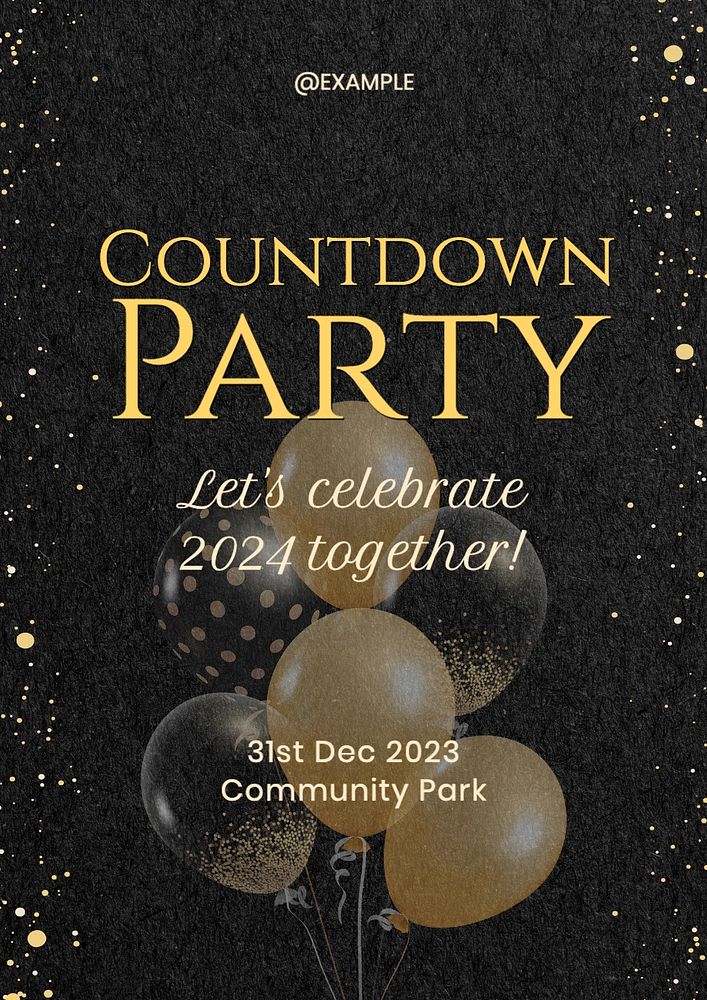 Countdown party poster template