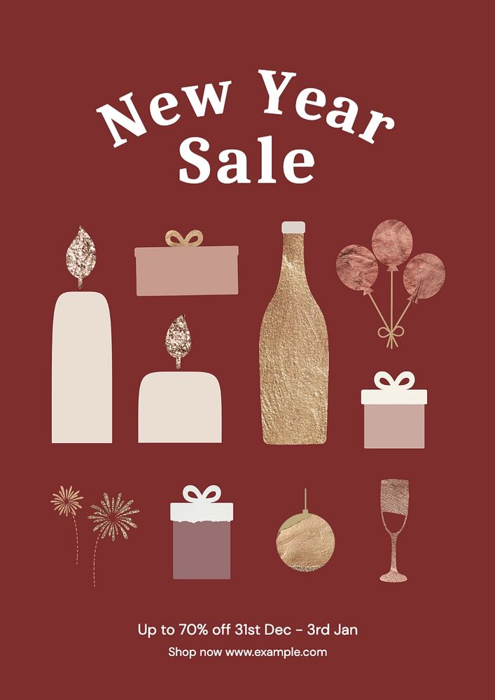 New Year Sale poster template