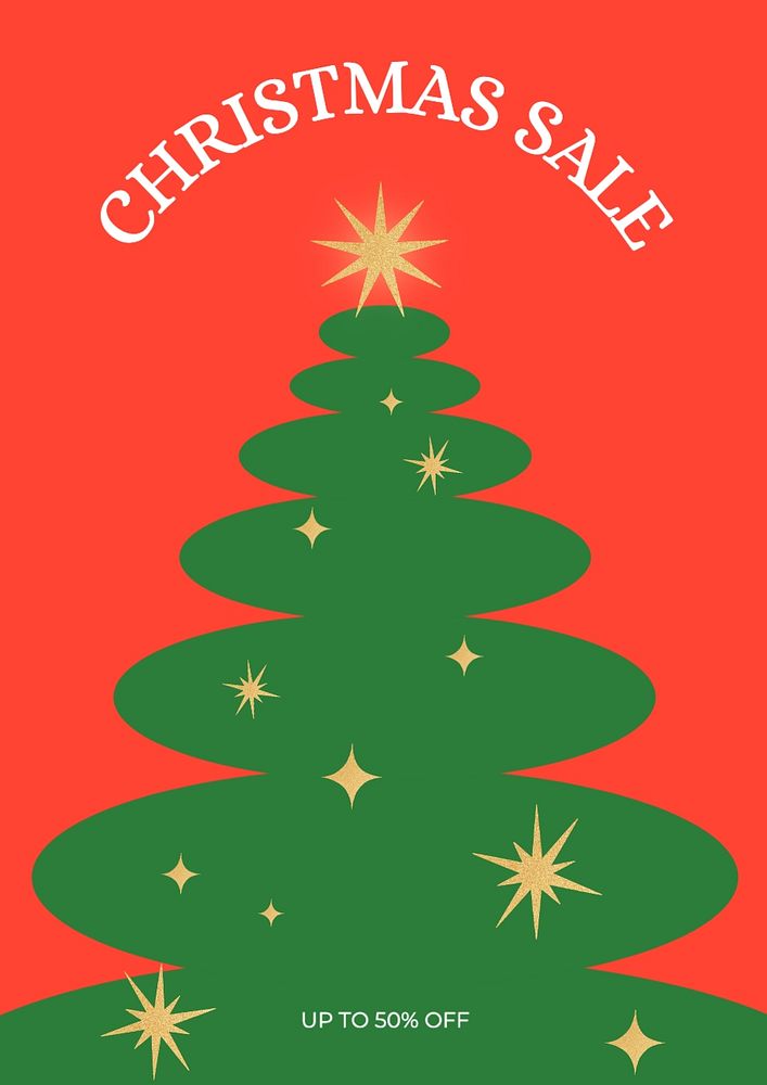 Christmas sale poster template