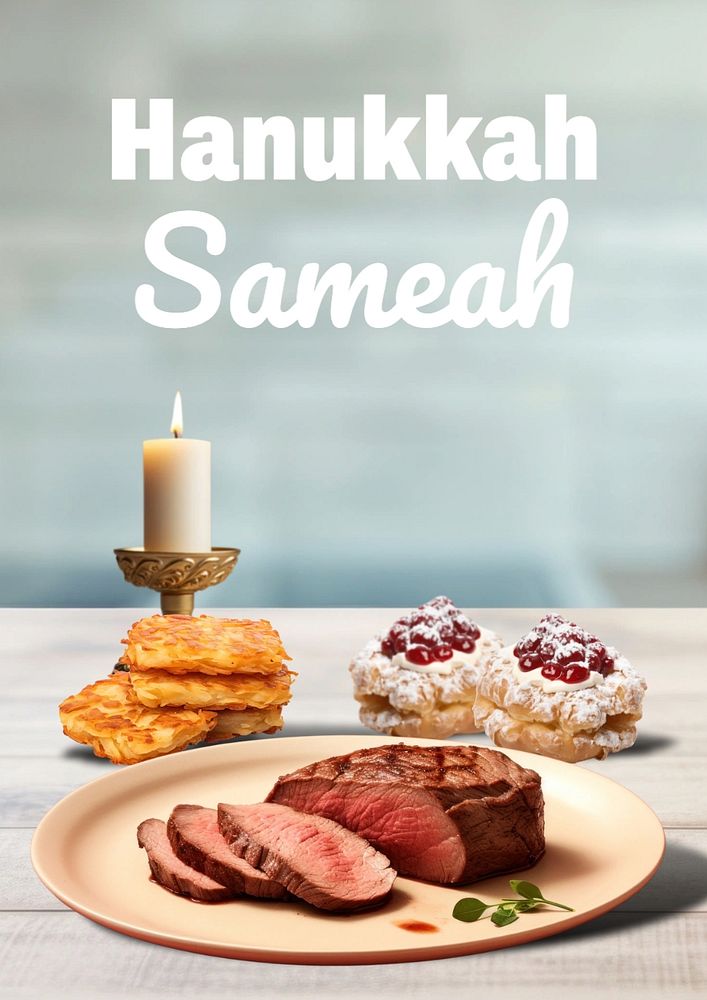 Hannukah Sameah poster template