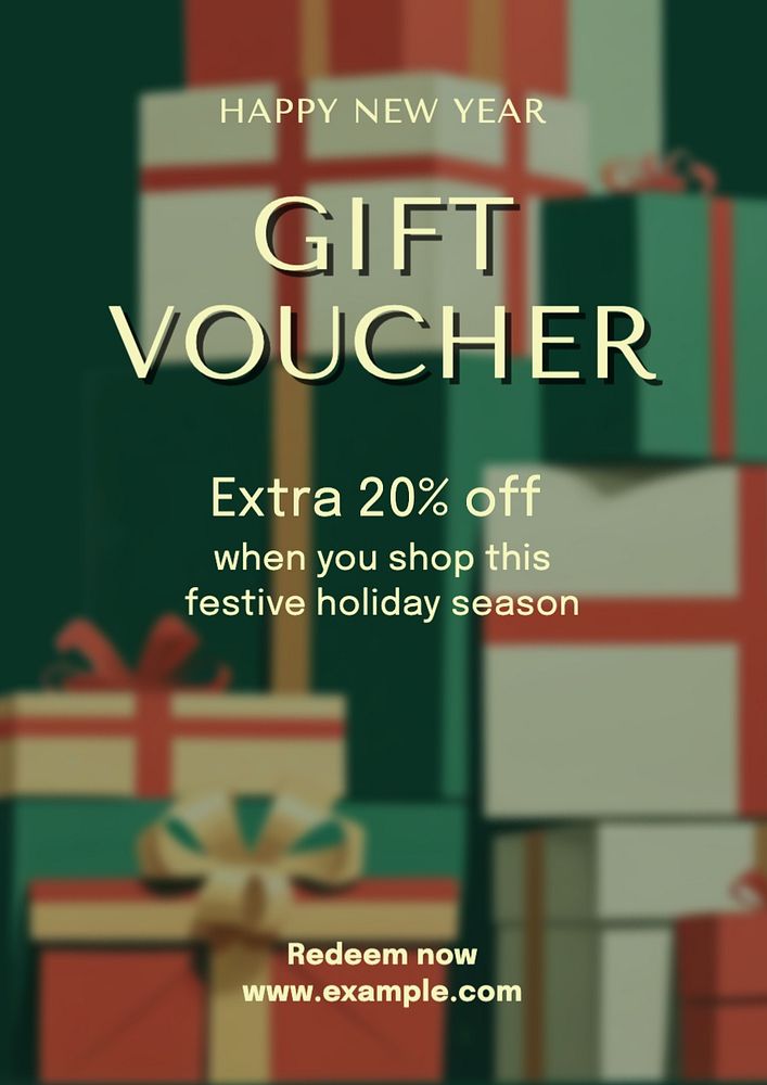 Gift voucher poster template