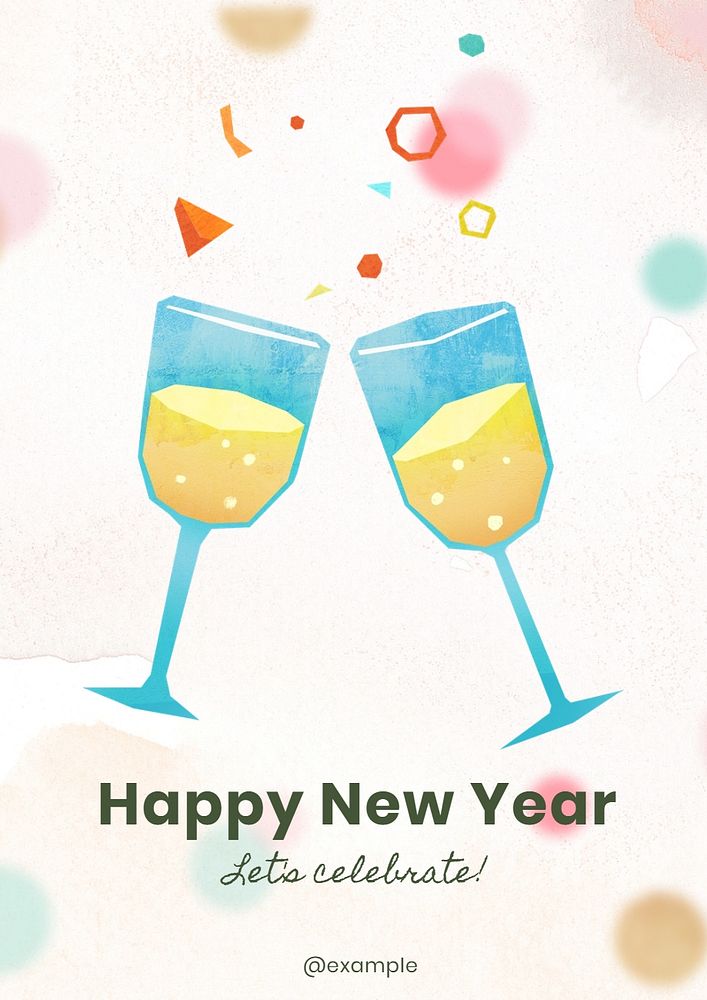 Happy new year poster template