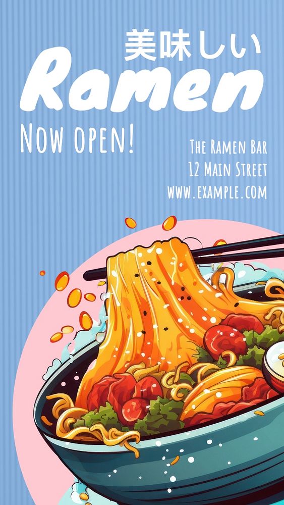 Ramen bar Instagram story template