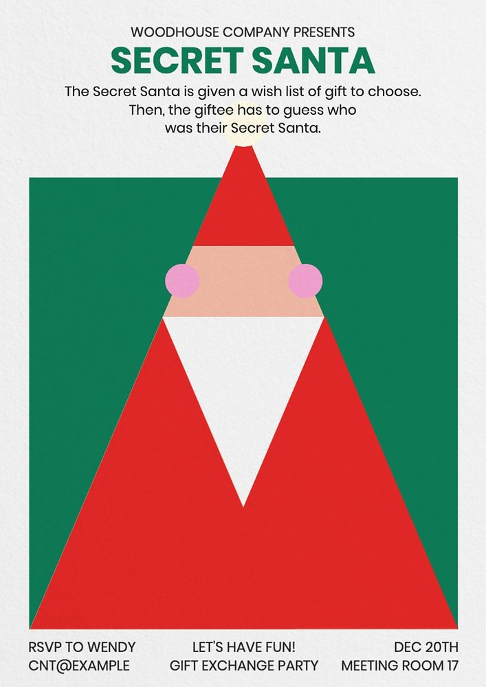 Secret Santa party poster template