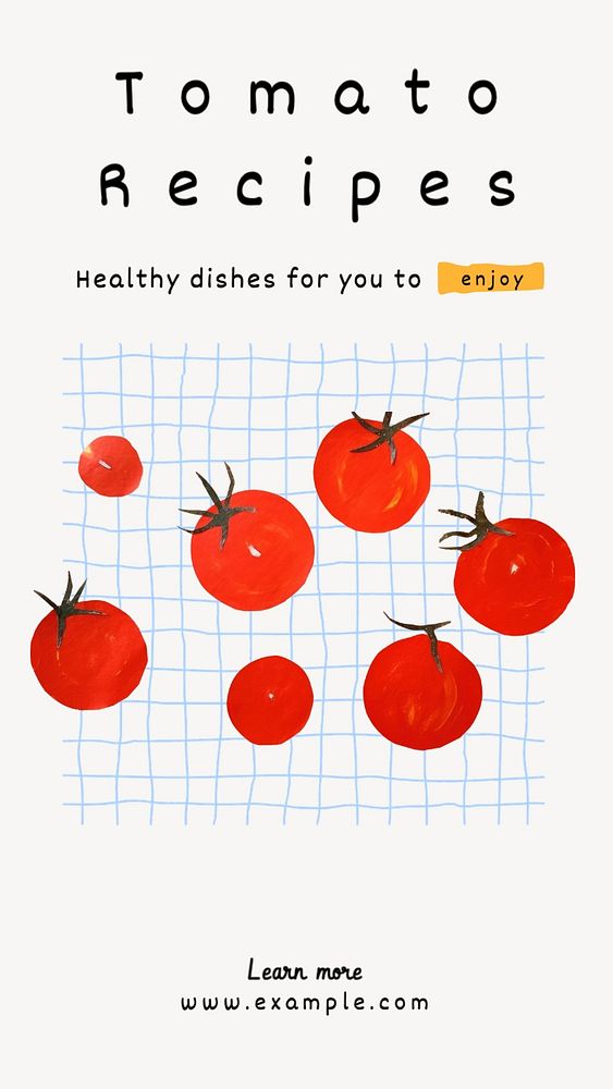 Tomato recipes Instagram story template