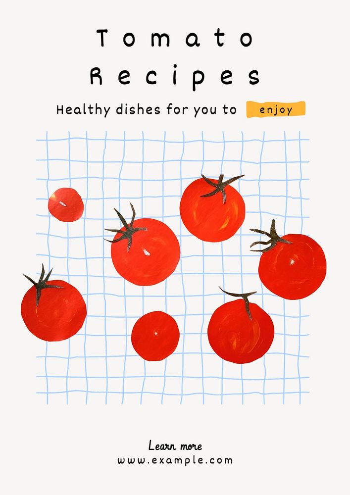 Tomato recipes poster template