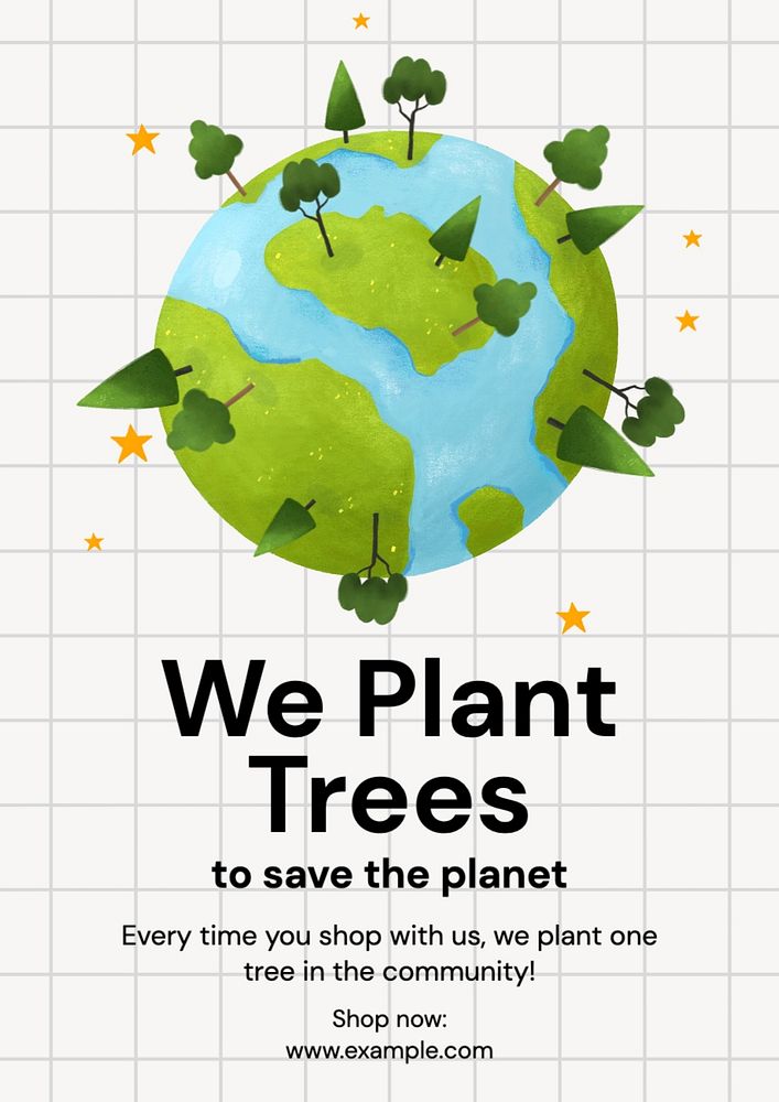 Plant a tree poster template