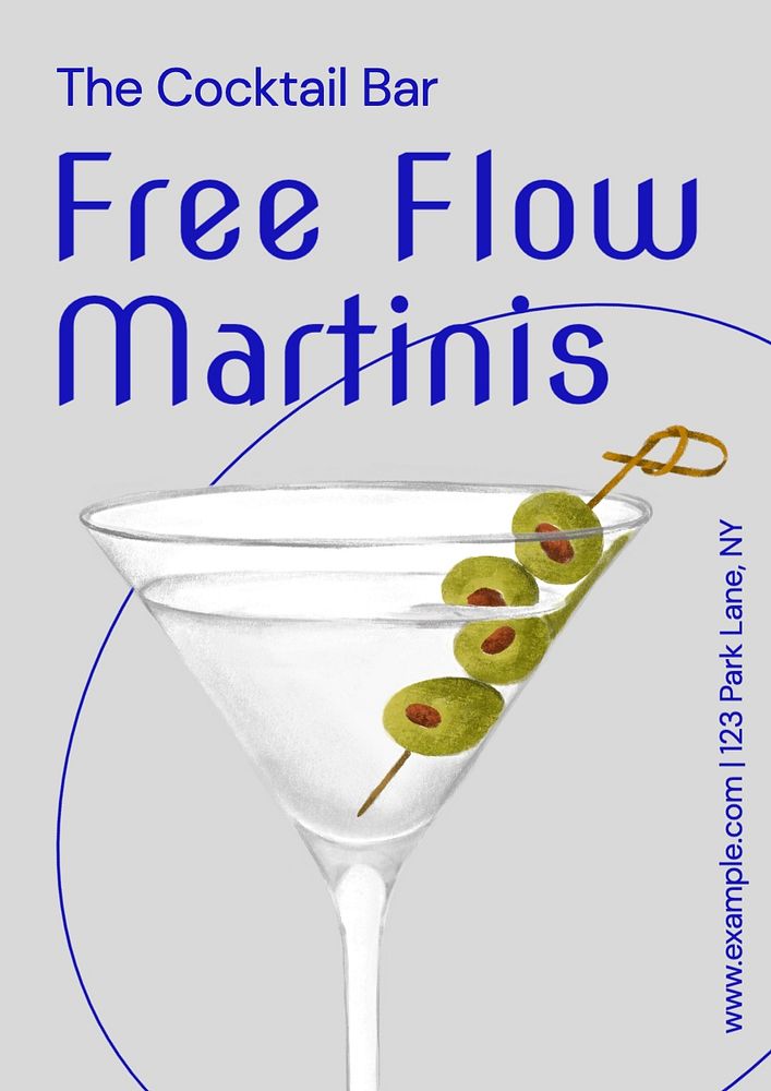 Free flow martinis poster template