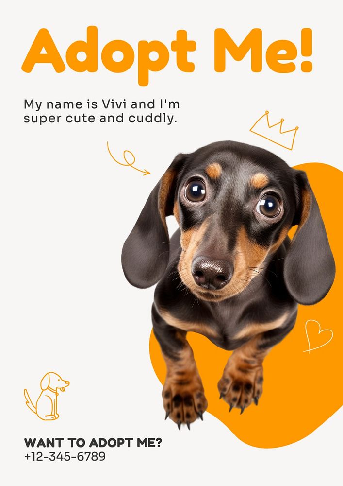 Pet adoption poster template