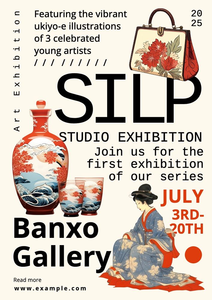 Art studio exhibition poster template