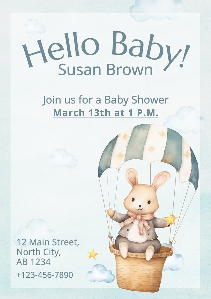 Baby shower poster template