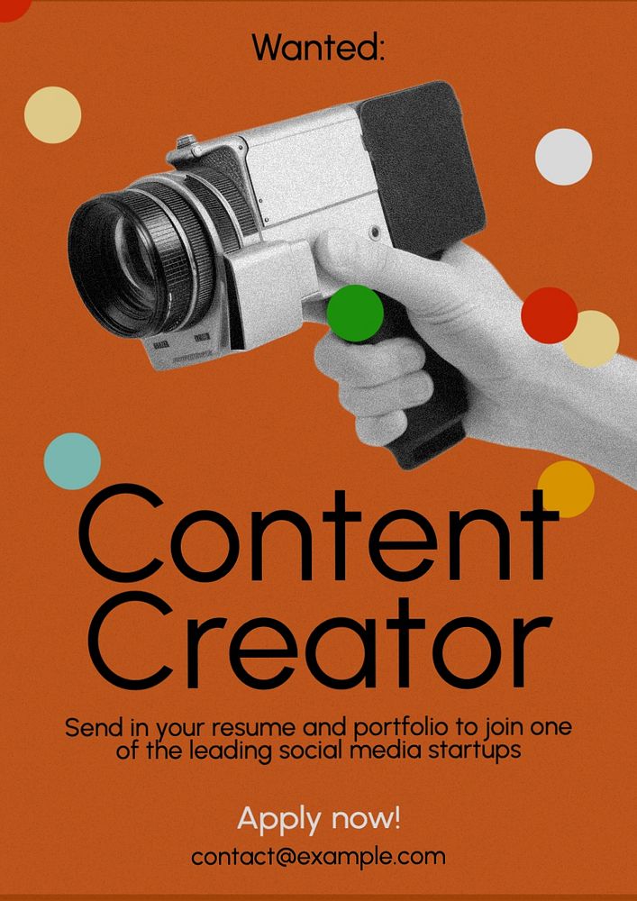 Content creator poster template