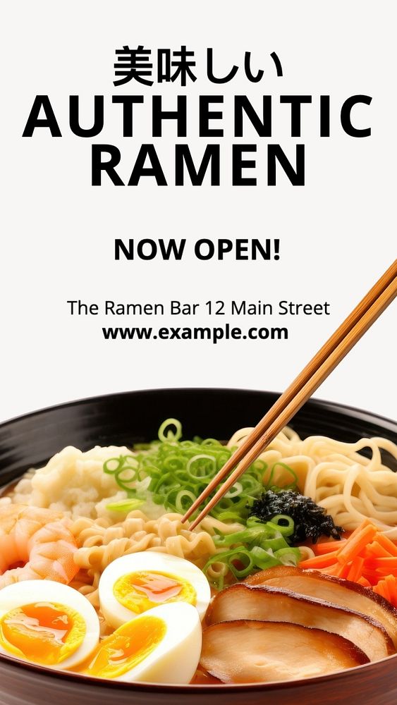 Japanese restaurant Instagram story template