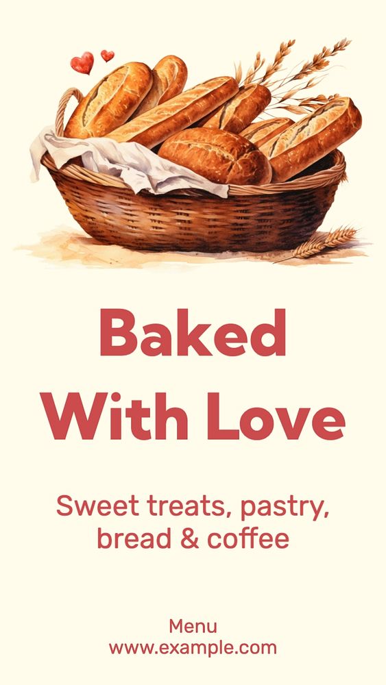 Baked with love Instagram story template