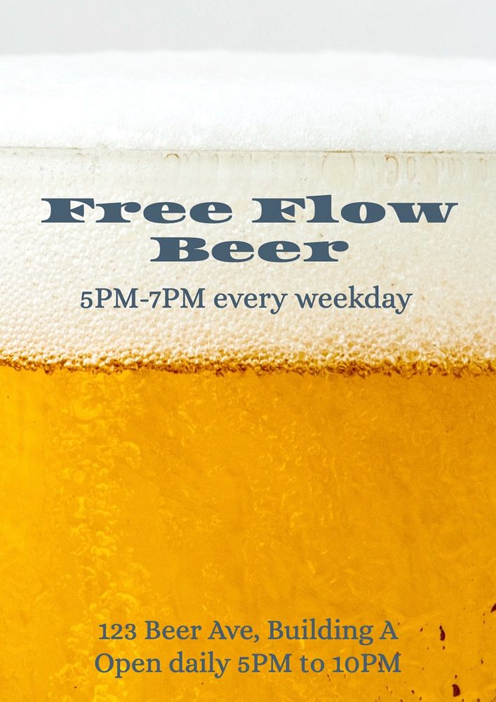 Free flow beer poster template