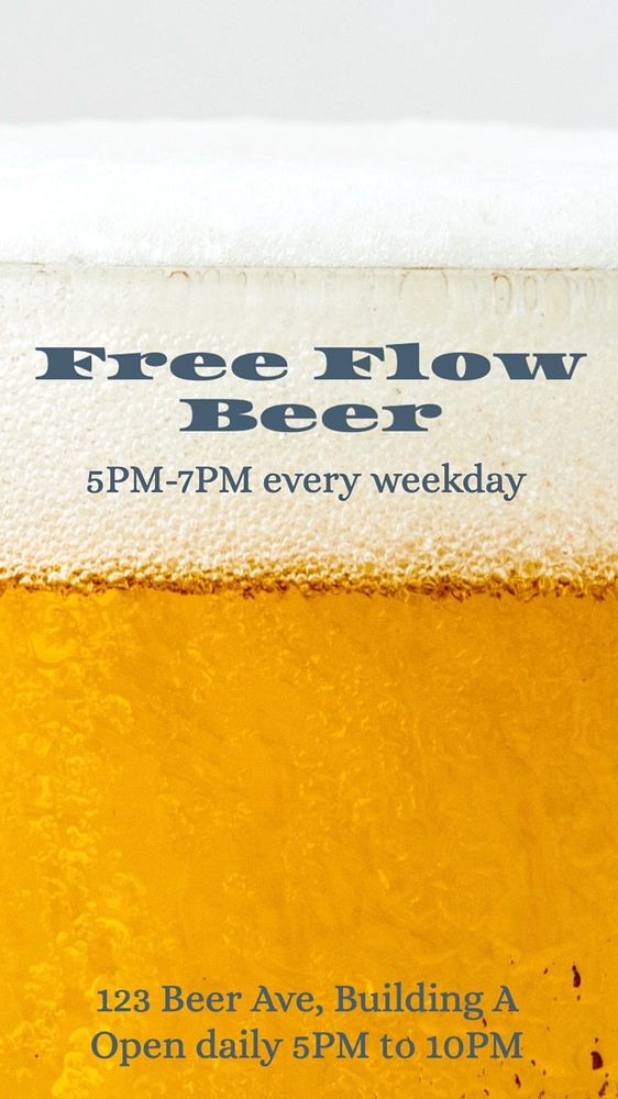 Free flow beer Instagram story template