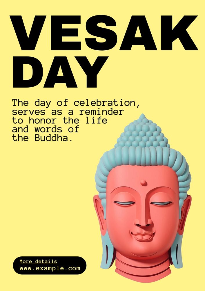 Vesak day poster template