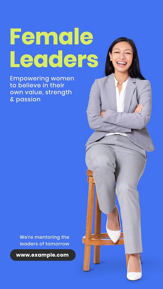 Female leaders Facebook story template