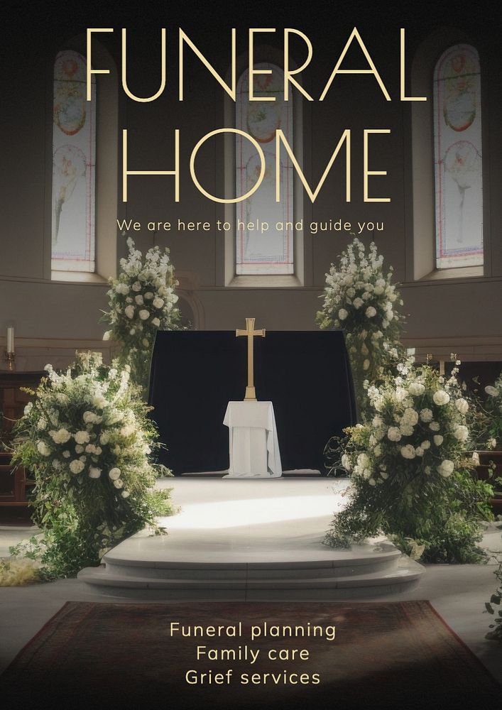 Funeral home poster template