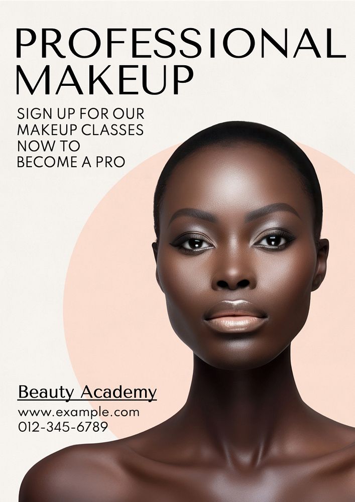 Professional makeup course poster template