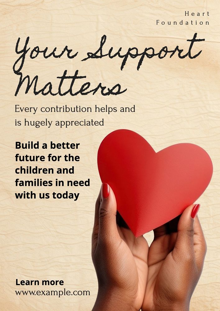 Support & donation poster template