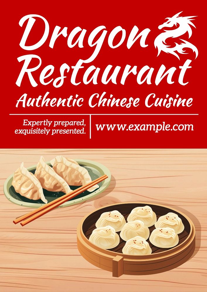 Chinese restaurant poster template