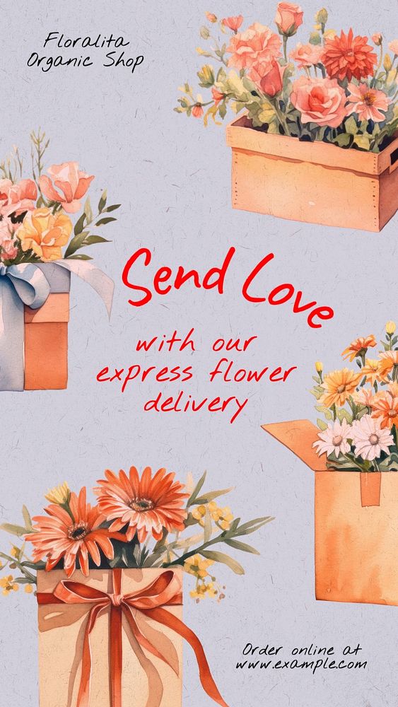 Flower delivery Instagram story template